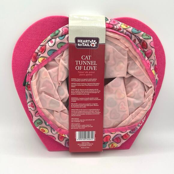 Heart to Tail Cat Tunnel Play Tube Valentine Crazy Fur You - Picture 2 of 5